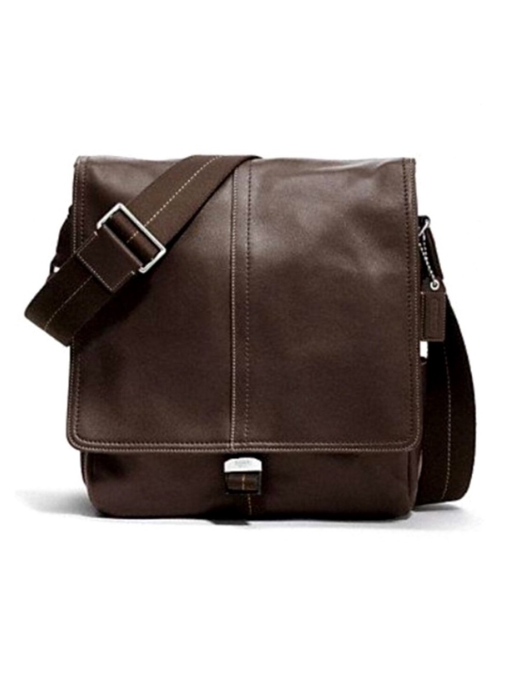 Y2K COACH • Lenox Brief Brown Leather Messenger Journalist Crossbody • 70105